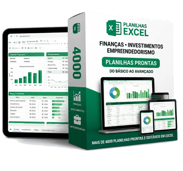 Kit de planilhas Excel para finanças, investimentos e empreendedorismo